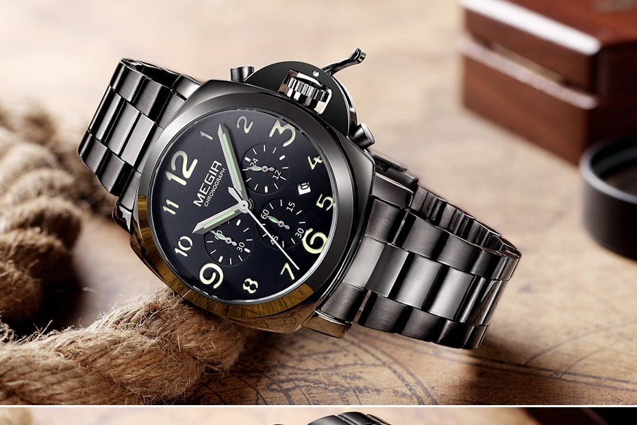 MEGIR Luminor Chronograph Waterproof Super Outlet